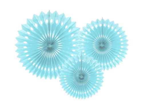 Decorative Rosettes, Light Blue, 20-30cm (1 pkt / 3 pc.) Decorative Rosettes, Light Blue, 20-30cm (1 pkt / 3 pc.)