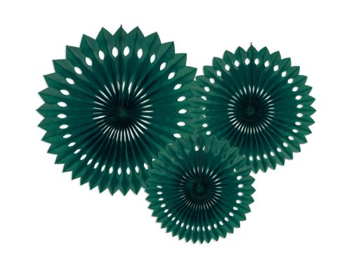 Decorative Rosettes, Dark Green, 20-30cm (1 pkt / 3 pc.) Decorative Rosettes, Dark Green, 20-30cm (1 pkt / 3 pc.)