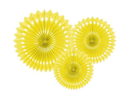 Decorative Rosettes, Yellow, 20-30cm (1 pkt / 3 pc.) Decorative Rosettes, Yellow, 20-30cm (1 pkt / 3 pc.)