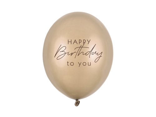 Balloons 30 cm, Happy Birthday, Metallic Cold Gold (1 pkt / 6 pc.) Balloons 30 cm, Happy Birthday, Metallic Cold Gold (1 pkt / 6 pc.)