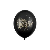 Balloons 30cm, Happy 2025!, Pastel Black (1 pkt / 6 pc.)