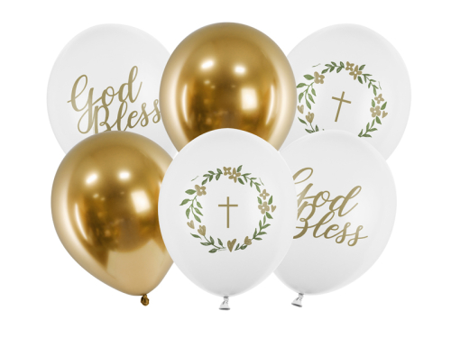 Balloons 30 cm, God Bless, mix (1 pkt / 6 pc.)