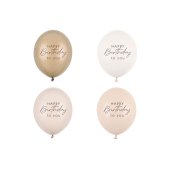 Balloons 30 cm, Happy Birthday, beige mix (1 pkt / 50 pc.)