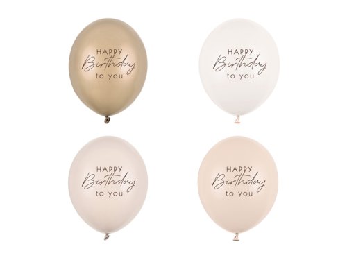 Balloons 30 cm, Happy Birthday, beige mix (1 pkt / 50 pc.) Balloons 30 cm, Happy Birthday, beige mix (1 pkt / 50 pc.)