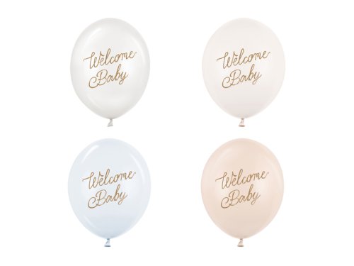 Balloons 30 cm, Welcome Baby, blue mix (1 pkt / 50 pc.) Balloons 30 cm, Welcome Baby, blue mix (1 pkt / 50 pc.)