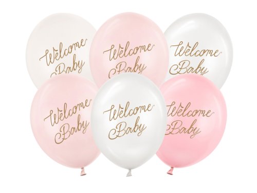 Balloons 30 cm, Welcome Baby, pink mix (1 pkt / 6 pc.) Balloons 30 cm, Welcome Baby, pink mix (1 pkt / 6 pc.)