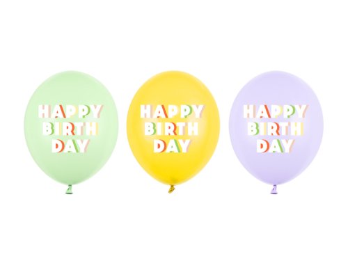 Balloons 30 cm, Happy Birthday, mix (1 pkt / 50 pc.) Balloons 30 cm, Happy Birthday, mix (1 pkt / 50 pc.)