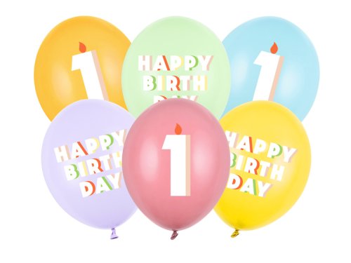 Balloons 30 cm, 1, mix (1 pkt / 6 pc.) Balloons 30 cm, 1, mix (1 pkt / 6 pc.)