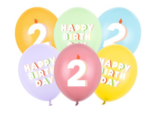 Balloons 30 cm, 2, mix (1 pkt / 6 pc.) Balloons 30 cm, 2, mix (1 pkt / 6 pc.)