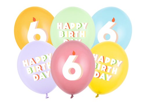 Balloons 30 cm, 6, mix (1 pkt / 6 pc.) Balloons 30 cm, 6, mix (1 pkt / 6 pc.)