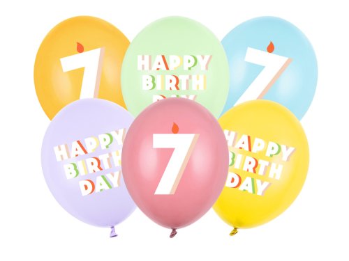 Balloons 30 cm, 7, mix (1 pkt / 6 pc.) Balloons 30 cm, 7, mix (1 pkt / 6 pc.)