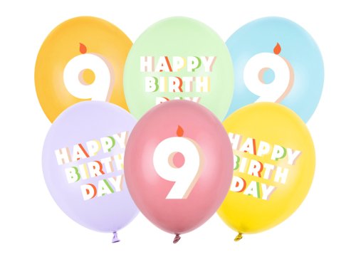 Balloons 30 cm, 9, mix (1 pkt / 6 pc.) Balloons 30 cm, 9, mix (1 pkt / 6 pc.)