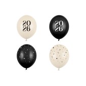 Balloons 30 cm, Happy New Year 2026, Pastel Mix (1 pkt / 50 pc.)