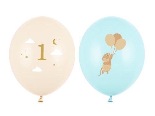 Balloons 30 cm, Mice with number 1, Light Blue (1 pkt / 50 pc.) Balloons 30 cm, Mice with number 1, Light Blue (1 pkt / 50 pc.)