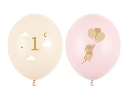 Balloons 30 cm, Mice with number 1, Pale Pink (1 pkt / 50 pc.) Balloons 30 cm, Mice with number 1, Pale Pink (1 pkt / 50 pc.)