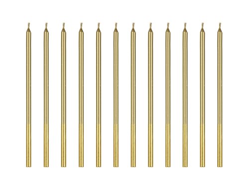 Plain birthday candles, gold, 14 cm (1 pkt / 12 pc.) Plain birthday candles, gold, 14 cm (1 pkt / 12 pc.)