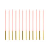 Plain birthday candles, pink, 14 cm (1 pkt / 12 pc.)