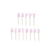 Birthday candles Happy Birthday, 2.5 cm, violet (1 pkt / 13 pc.)