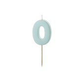 Birthday candle Numeral 0, light blue, size 5.5 cm