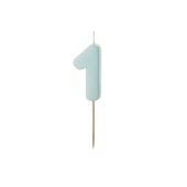 Birthday candle Numeral 1, light blue, size 5.5 cm