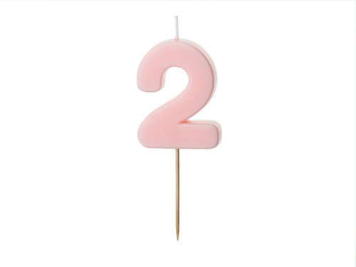 Birthday candle Number 2, light pink, 5.5 cm Birthday candle Number 2, light pink, 5.5 cm