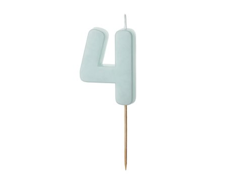 Birthday candle Numeral 4, light blue, size 5.5 cm Birthday candle Numeral 4, light blue, size 5.5 cm