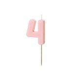 Birthday candle Number 4, light pink, 5.5 cm