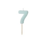 Birthday candle Numeral 7, light blue, size 5.5 cm