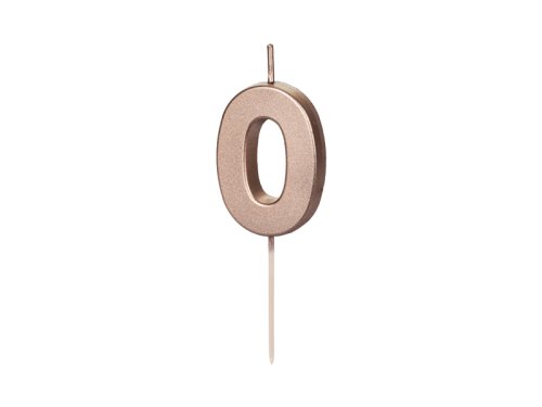 Birthday Candle Number 0, rose gold, 4.5cm Birthday Candle Number 0, rose gold, 4.5cm