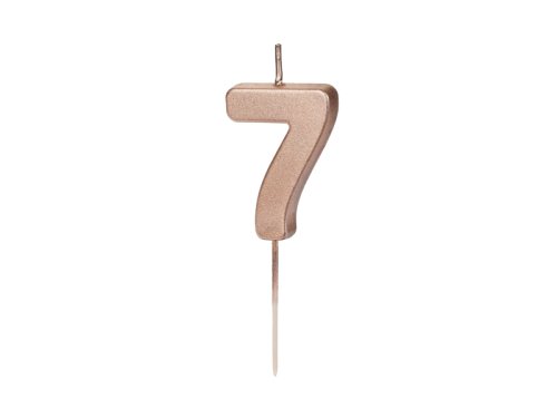 Birthday Candle Number 7, rose gold, 4.5cm Birthday Candle Number 7, rose gold, 4.5cm