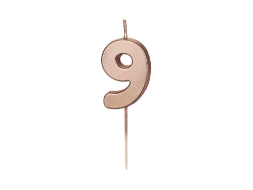 Birthday Candle Number 9, rose gold, 4.5cm Birthday Candle Number 9, rose gold, 4.5cm