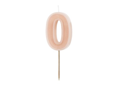 Birthday candle Number 0, dusty rose, 6 cm Birthday candle Number 0, dusty rose, 6 cm