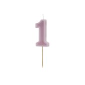 Birthday candle Number 1, violet, 6 cm