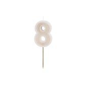 Birthday candle Number 8, warm grey, 6 cm