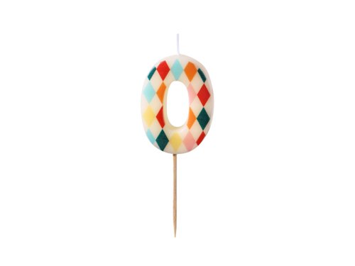 Birthday candle Number 0 Rhombus, 5.5 cm, mix