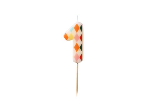 Birthday candle Number 1 Rhombus, 5.5 cm, mix