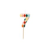 Birthday candle Number 7 Rhombus, 5.5 cm, mix