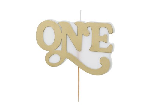 Birthday candle ONE, 3.8x6.5 cm, cold gold Birthday candle ONE, 3.8x6.5 cm, cold gold