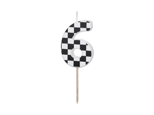 Birthday candle Number 6, 5.5 cm, mix