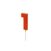 Birthday candle Number 1, 6 cm, red