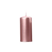 Pillar Candle, metallic, rose gold, 12x6cm (1 pkt / 6 pc.)