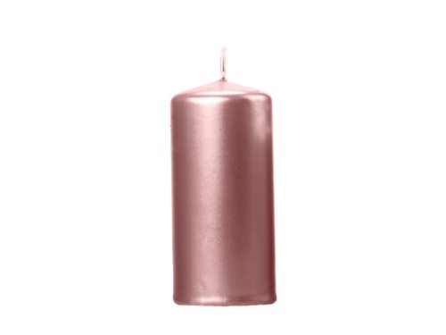 Pillar Candle, metallic, rose gold, 12x6cm (1 pkt / 6 pc.) Pillar Candle, metallic, rose gold, 12x6cm (1 pkt / 6 pc.)