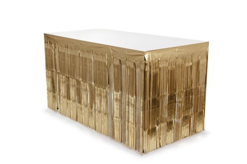 Fringe table skirt, luxury gold, 300x80cm Fringe table skirt, luxury gold, 300x80cm