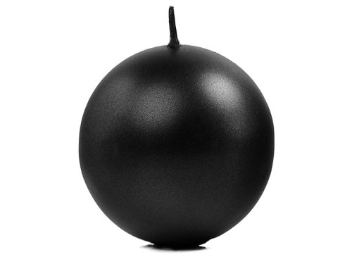 Candle Sphere, metallic, black, 8cm (1 pkt / 6 pc.) Candle Sphere, metallic, black, 8cm (1 pkt / 6 pc.)