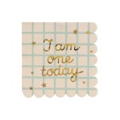 Napkins I am one today Teddy Bear, beige, 33x33 cm (1 pkt / 12 pc.)