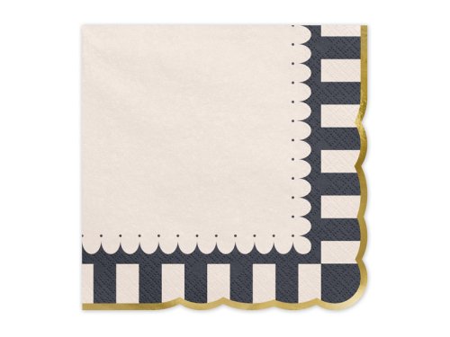 Napkins with Gold Edge, 33x33, mix (1 pkt / 12 pc.)