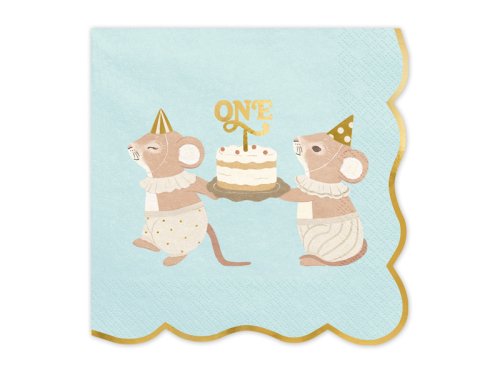 Napkins One Mice, 33x33 cm, blue (1 pkt / 12 pc.) Napkins One Mice, 33x33 cm, blue (1 pkt / 12 pc.)