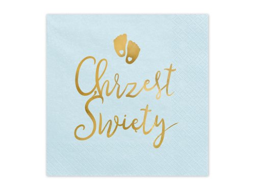 Napkins ''Chrzest Święty'', 33x33 cm, light blue (1 pkt / 12 pc.)