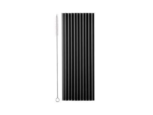 Plastic straws, 23 cm, black (1 pkt / 12 pc.) Plastic straws, 23 cm, black (1 pkt / 12 pc.)