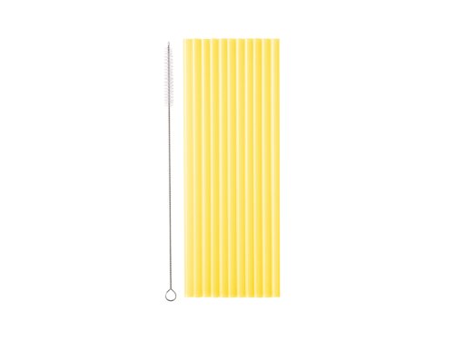 Plastic straws, 23 cm, yellow (1 pkt / 12 pc.) Plastic straws, 23 cm, yellow (1 pkt / 12 pc.)